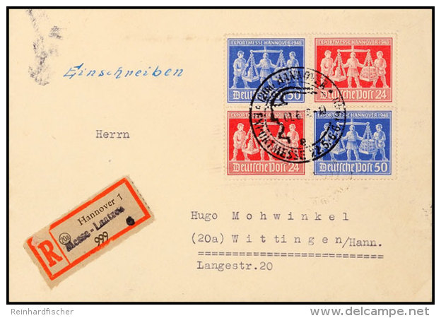 Kontrollrat, Hannover-Messe Zusammendruck V Zd 1 Auf Einschreiben Ab Messe-Laatzen Mit Messe-Sonderstempel 01.6.48... - Autres & Non Classés