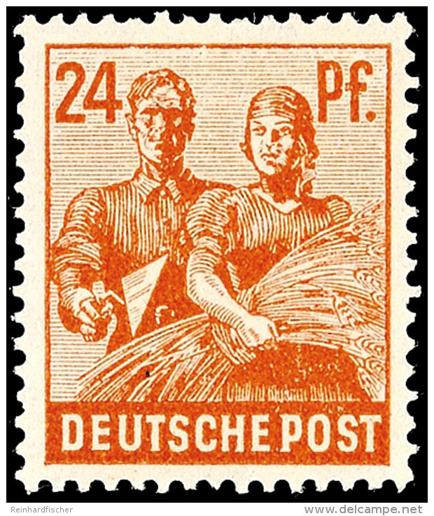 24 Pfennig Arbeiterserie, Lebhaftbraunorange, Tadellos Postfrisch, Fotobefund Arge Hohmann, Mi. 200.-... - Autres & Non Classés