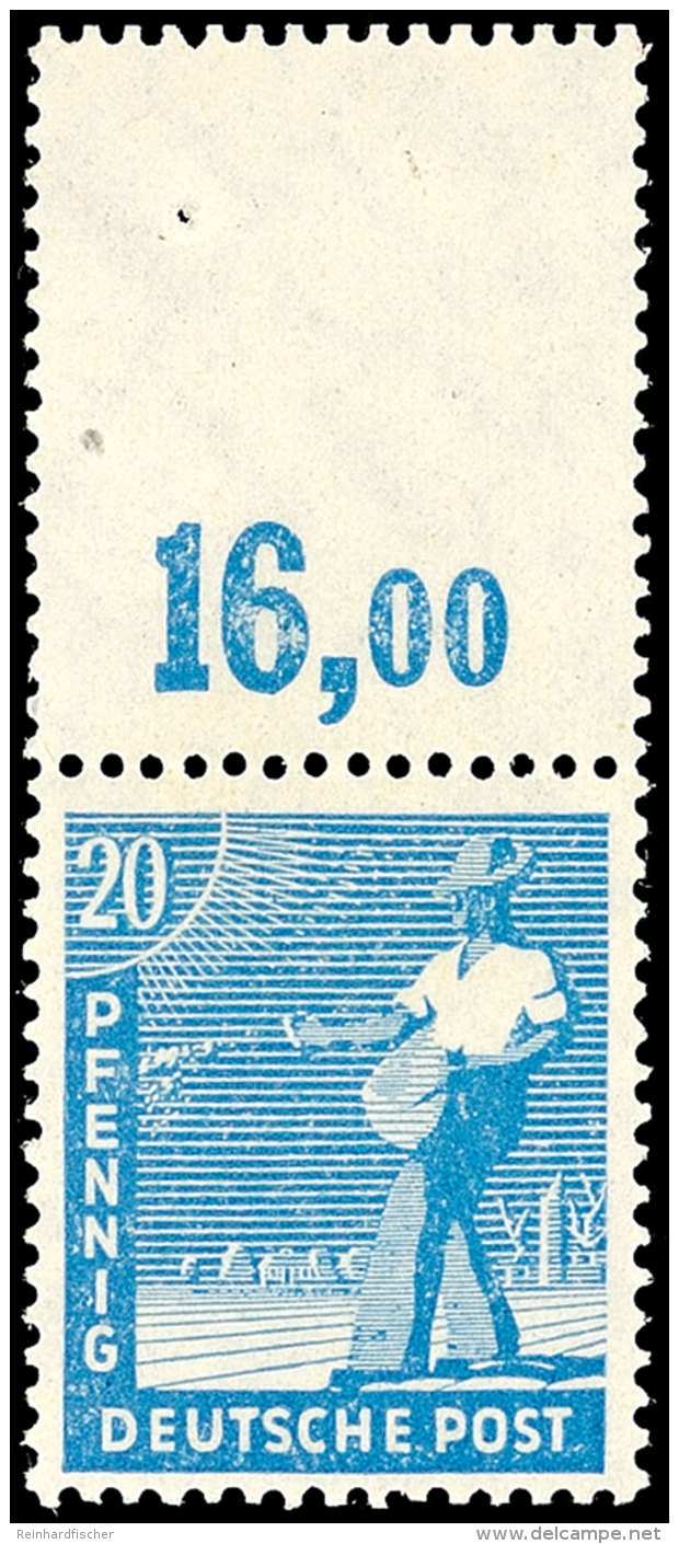 20 Pfg Arbeiterserie, Abart "anhängendes Leerfeld Oben", Tadellos Postfrisch, Mi. 200.-, Katalog: 950L... - Autres & Non Classés