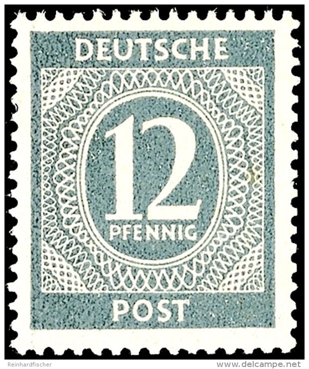 12 Pf. Dunkelgrüngrau Tadellos Postfrisch, Gepr. ArGe, Mi. 1.400.-, Katalog: 920c **12 Pf. Dark Green Gray... - Other & Unclassified