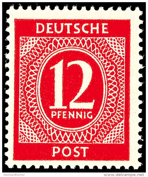 12 Pfennig Ziffernausgabe, Abart "auf Dickem Papier", Tadellos Postfrisch, Gepr. Schlegel BPP, Mi. 200.-, Katalog:... - Other & Unclassified