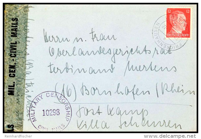 12 Pfg Hitler (Eckfehler), Als Portorichtige Einzelfrankatur Auf Sogen. Überroller-Brief, Mit Stempel... - Autres & Non Classés