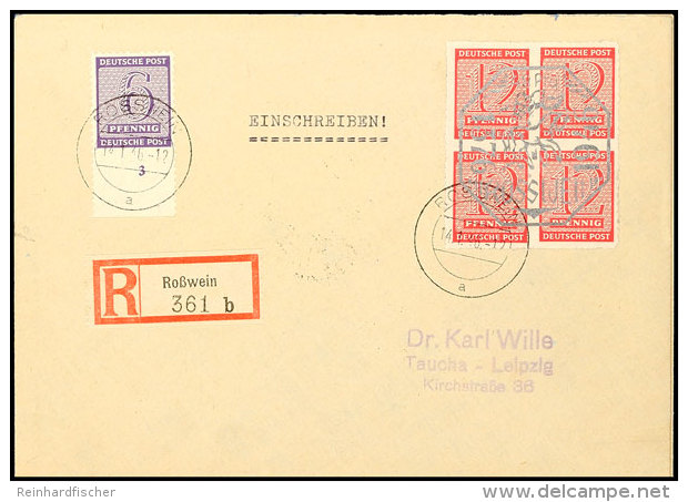 Lokalausgabe Roßwein A. 2 Portoger. R.-Briefen Und Als Zusatzfrankatur Mi. 117DX Bzw. 117BXa... - Autres & Non Classés