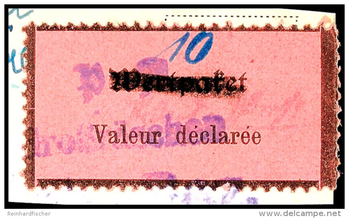 10 Pf. Gebührenzettel A. Kleinem Briefstück, Fotoattest Zierer BPP, Mi. 650.- Attest/Certificate:... - Grossraeschen