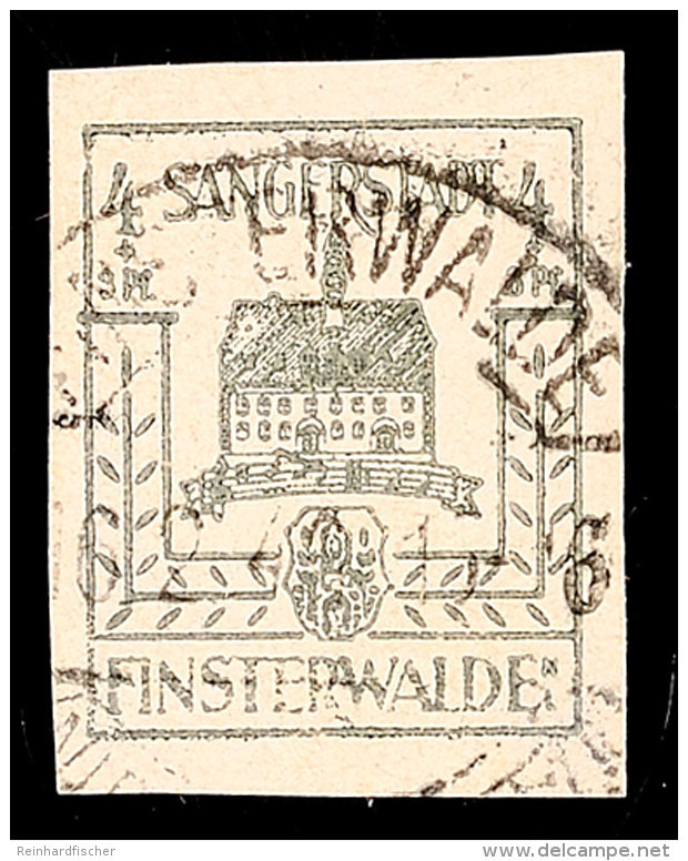 4 Pfg Dunkelgrüngrau, Auf Gestrichenem Papier, Tadellos Gestempelt, Mi. 110.-, Katalog: 2z O4 Pfg Dark... - Finsterwalde