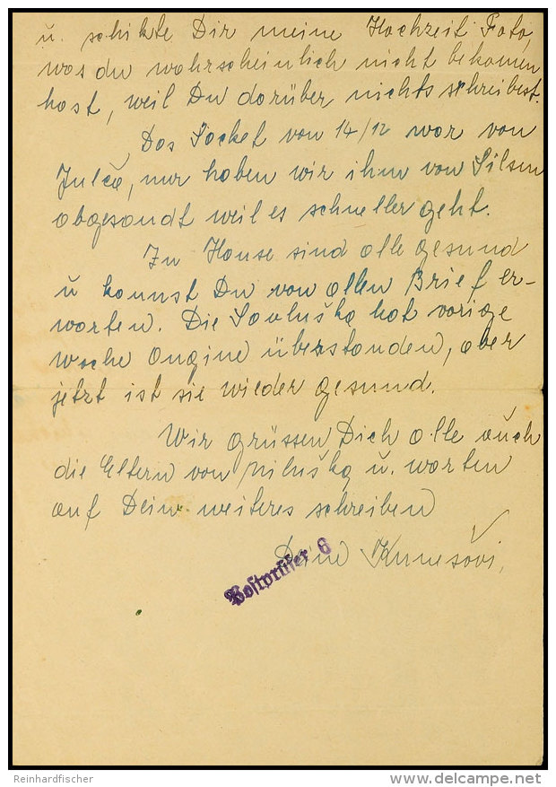 Gestapo Außenstelle Klattau: 1943, Brief Aus Sanok Mit Kpl. Briefinhalt An Die Geheime... - Autres & Non Classés