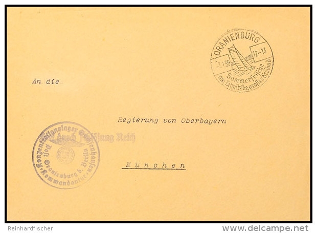 KZ Sachsenhausen: 1939, "Frei Durch Ablösung Reich"-Brief Von ORANIENBURG 7.1.39 Mit Briefstempel... - Autres & Non Classés