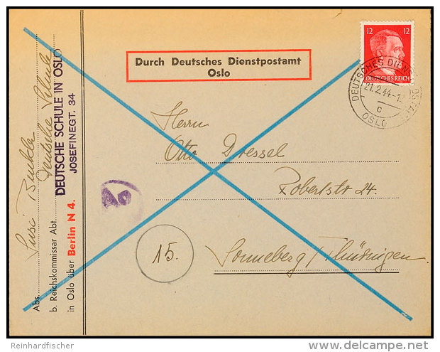 DDP Norwegen 1944, Sechsteilige Korrespondenz Einer Deutschen Lehrerin Der Deutschen Schule Oslo, Ab DDPA Oslo... - Otros & Sin Clasificación