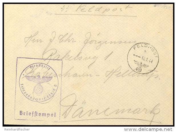 1944, Dänen In Der Wehrmacht, SS-Feldpostbrief Mit Normstempel "b 19.1.44" Sowie Briefstempel Und... - Otros & Sin Clasificación