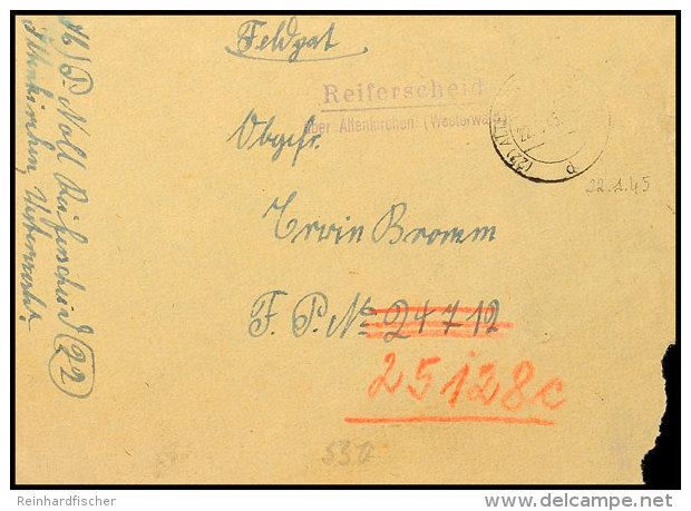 1945, Hamburger Postfund, Feldpostbrief Mit Poststellen II-Aufgabe "Reiferscheid über Altenkirchen... - Autres & Non Classés