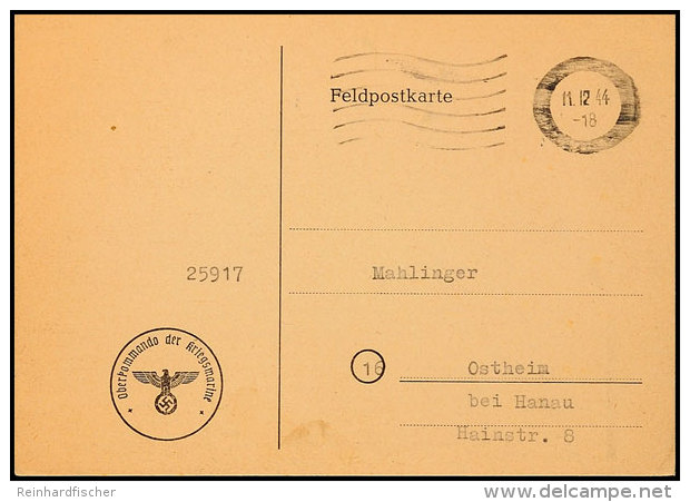 Festung Royan 1944, Kleine Korrespondenz-Partie Mit Funknachrichtenkarte 11.12.44, Dazu Kriegsgefangenen- Und... - Autres & Non Classés