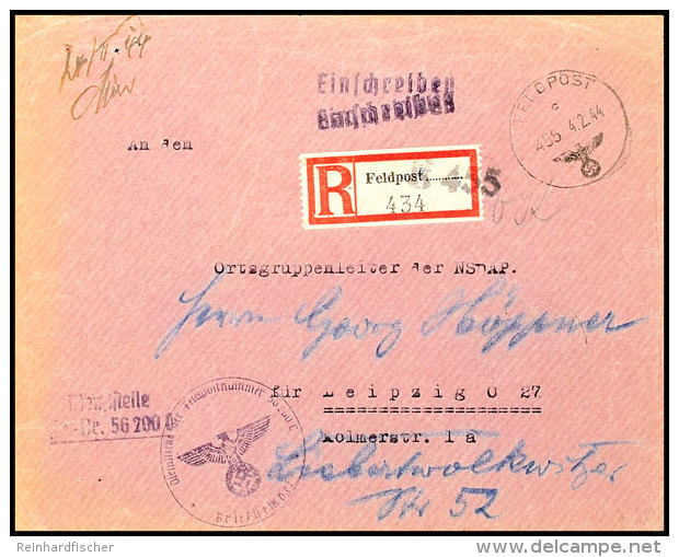 1944, Kessel Von Tscherkassy, R-Dienstbrief Mit Normstempel C 455 4.2.44" Und Brief-/Dienststempel Mit... - Otros & Sin Clasificación