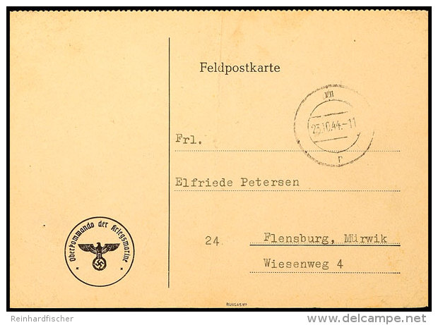 1944, Funkmitteilung Aus Der Festung St. Nazaire, Gebraucht Mit Aptiertem Tagesstempel "VII R 23.10.44" Und... - Autres & Non Classés