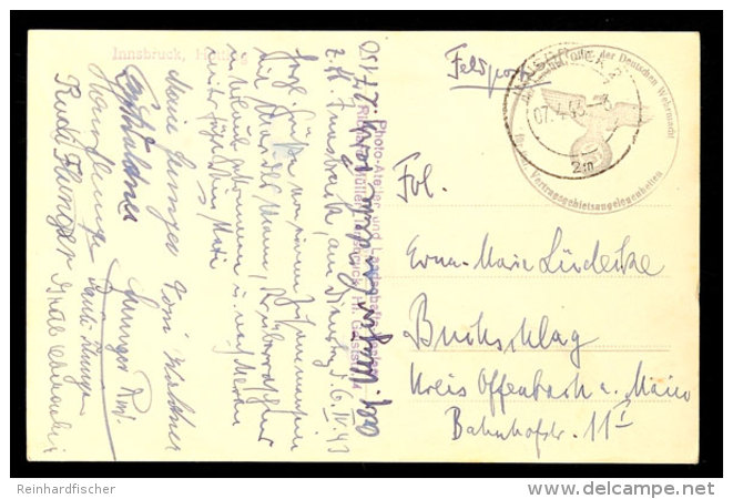 1943, Briefstempel "Der Bevollm. Offiz. Der Deutschen Wehrmacht Für Ital. Vertragsgebietsahngelegenheiten" Auf... - Otros & Sin Clasificación