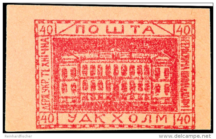 Hilfspostmarke In Rosa, Seltenere Type, Siehe Foto, Gepr. Zirath BPP  OGProvisional Stamp In Rose, Rarer Type,... - Autres & Non Classés