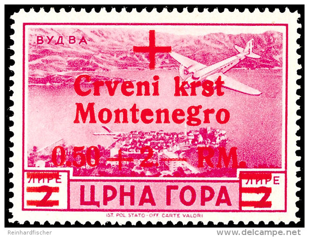 0,15 RM + 0,85 RM Auf 3 D. Bis 0,50 RM + 2,0 RM Auf 2 L. "Rotes Kreuz", Kpl. Satz, Tadellos Postfrisch, Auflage Ca.... - Occ. Allemande: Montenegro