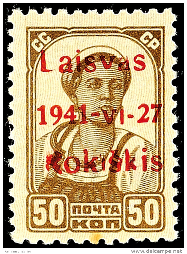 50 Kop. Freimarke, Postfrisch, Gepr. Keiler, Min. Stockpunkt Unten, Mi. 340.-, Katalog: 6bI **50 Kop. Postal... - Autres & Non Classés