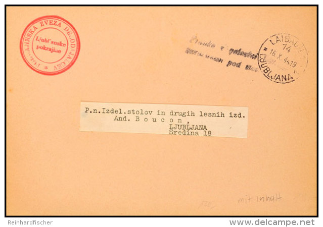 Laibach 1944, Orts-Drucksache Mit Barfrankatur Ab Laibach 16.10.44. Mit Inhalt.  BFLjubljana 1944, Local... - Otros & Sin Clasificación