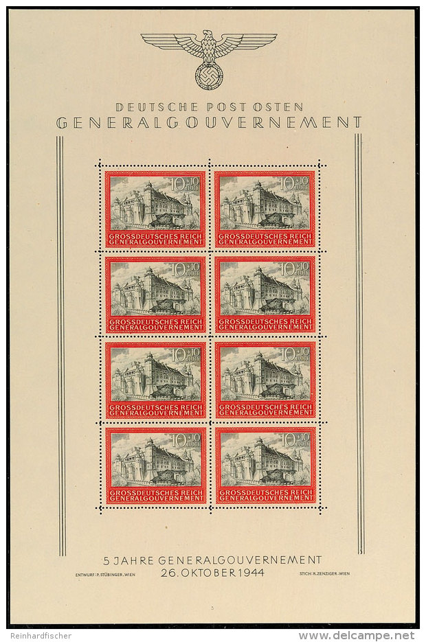 10+10 Zl. Krakauer Burg, Postfrischer Kleinbogen (Formnummer 3), Mi. 200,-, Katalog: 125KB3 **10 10 Zl. Polish... - Otros & Sin Clasificación