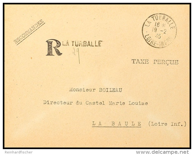 1945, Barfrankierter Brief Innerhalb Der Festung St. Nazaire Von "LA TURBALLE 19-2 45" Nach La Baule Mit Rs.... - Otros & Sin Clasificación
