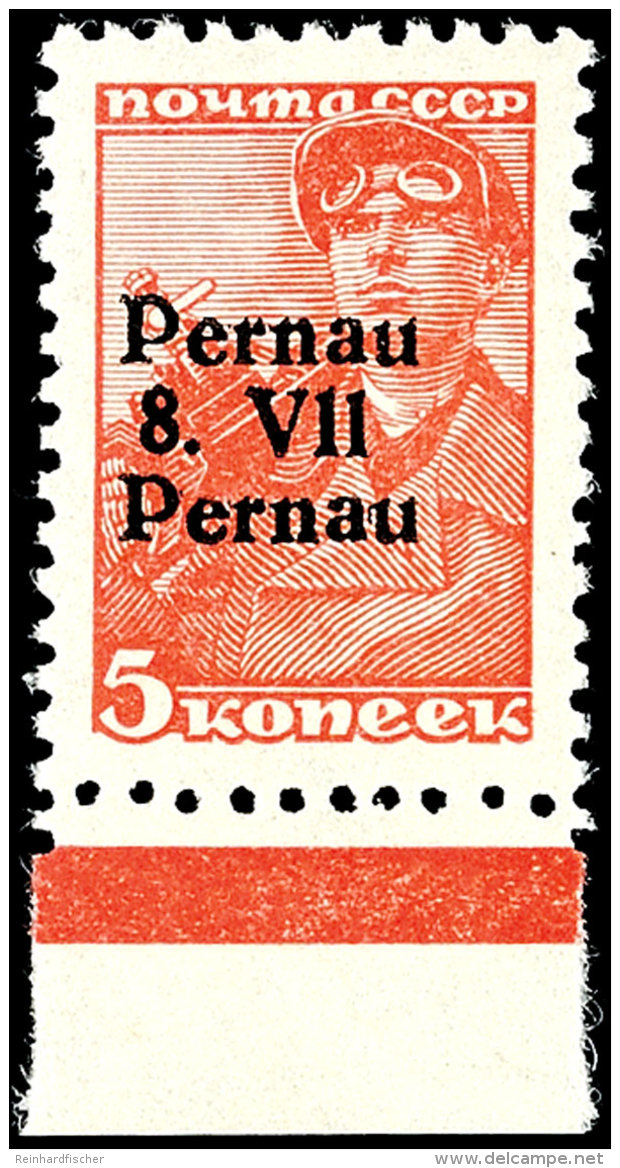 5 K Mit Aufdruckfehler "zweites Pernau Statt 1941", Postfrisch, Geprüft Klein BPP, Mi. 100,-, Katalog: 5 II/IV... - Autres & Non Classés