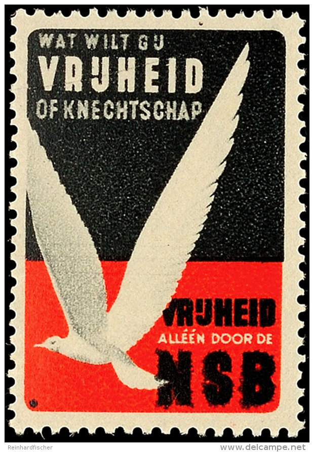 Niederlande Um 1941, Zweifarbige NSB-Vignette Der Kollaborateure Und Legionäre, Postfrisch  **Netherlands... - Autres & Non Classés
