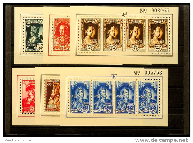 5 Bis 100 Fr., Kaiserbildnisse, 6 Kleinbogen Komplett Postfrisch, Mi. 1.200,-, Katalog: IX/XIV KB **5 Till 100... - Sonstige & Ohne Zuordnung