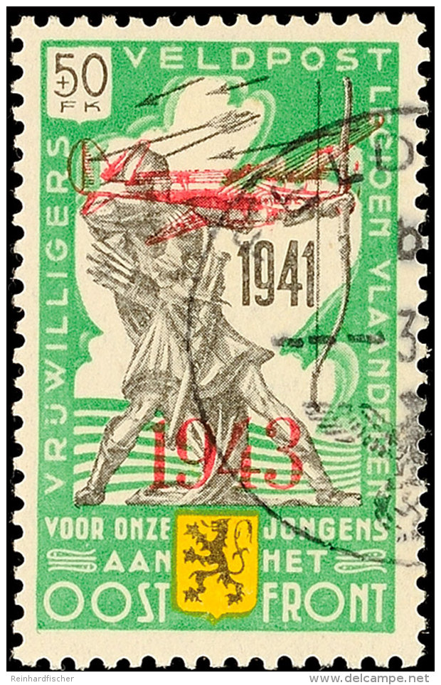 50 Fr., 4 Werte Mit Aufdruck Und Feldpoststempel, Mi. 700,-, Katalog: V/VIII O50 Fr., 4 Values With Overprint... - Autres & Non Classés