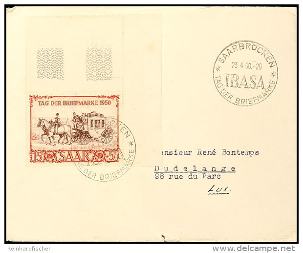 15 Fr. IBASA Aus Der Rechten Oberen Kleinbogenecke Mit Leerfeld Auf FDC Mit ESST Nach Düdelingen, Luxemburg... - Otros & Sin Clasificación