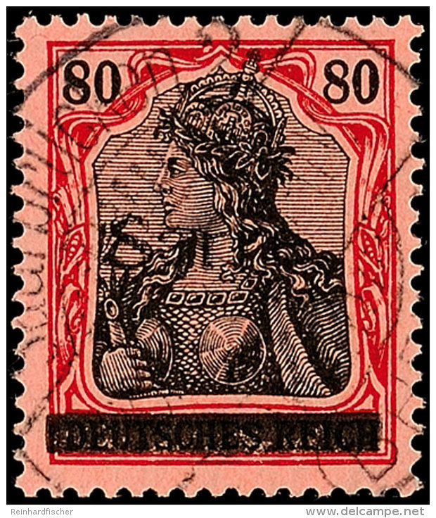 80 Pf. Germania-Sarre, Type III, Gest. SAARBRÜCKEN, Gepr. Burger BPP Und Käferzeichen, Mi. 380,-.,... - Autres & Non Classés