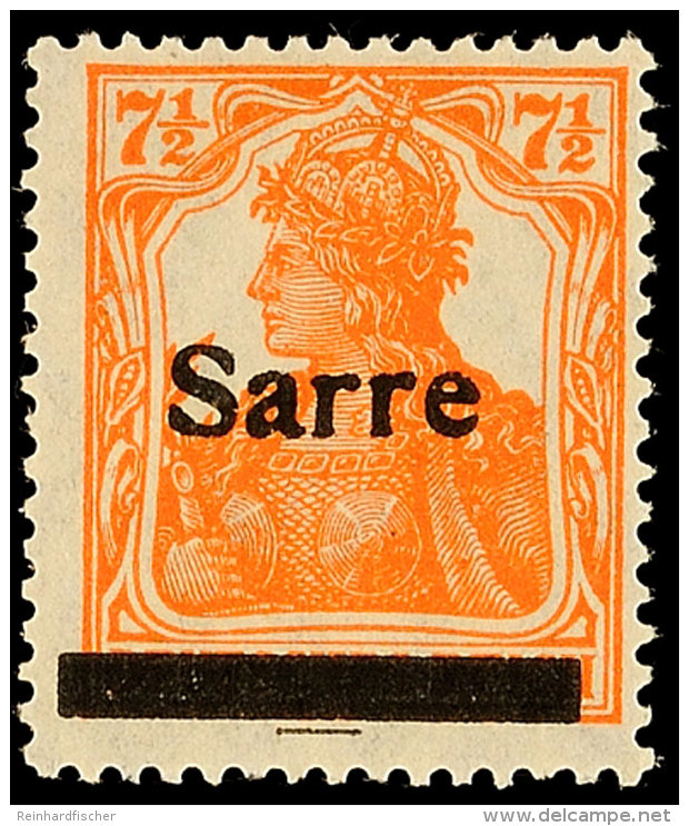 7&frac12; Pf. Germania-Sarre Orange, Type II, Postfrisch, Gepr. Burger BPP Und Käferzeichen (Dr.Dub), Mi.... - Otros & Sin Clasificación