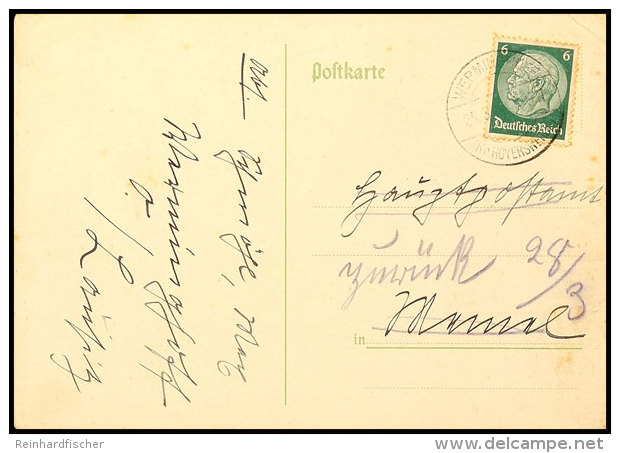 1939, Postkarte Mit 6 Pfg Hindenburg Von "WERMINGHOFF (Kr Hoyerswerda) 25.3.39" An Das Postamt Memel (Anfrage Eines... - Memel (Klaïpeda) 1923