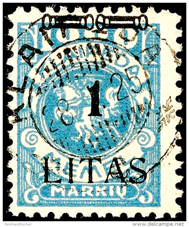 1 L Auf 1000 M In Type V Tadellos Gestempelt, Gepr. Klein BPP, Mi. 300.-, Katalog: 182V O1 L On 1000 M In Type... - Memel (Klaipeda) 1923