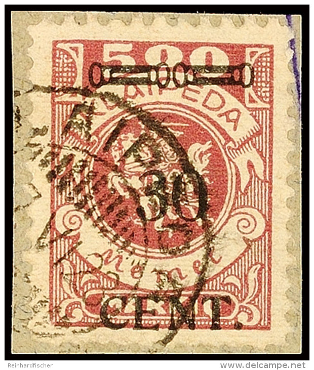 30 C Auf 500 M In Type IV Tadellos Gestempelt, Gepr. Erdwien BPP, Mi. 175.-, Katalog: 175IV O30 C On 500 M In... - Memel (Klaipeda) 1923