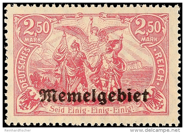 2,50 M. Karminlila, Tadellos Postfrisch, Gepr. Klein BPP, Katalog: 13b **2, 50 M. Carmine Lilac, In Perfect... - Memel (Klaïpeda) 1923