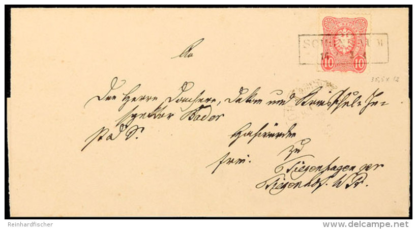 SCHÖNBAUM 16 12 (1879), Preussen-Ra2 Auf Portopflichtiger Dienstsache 10 Pfg Nach Tiegenhof (Ankstpl),... - Autres & Non Classés