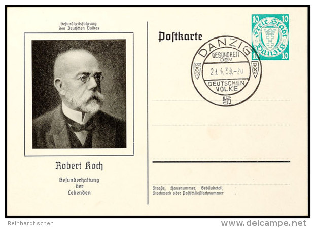 10 Pfg. Sonder-Ganzsachenkarten Auf Kreidekarton Mit Abb. "Robert Koch", "Gregor Mendel" Und "Wilhelm... - Autres & Non Classés