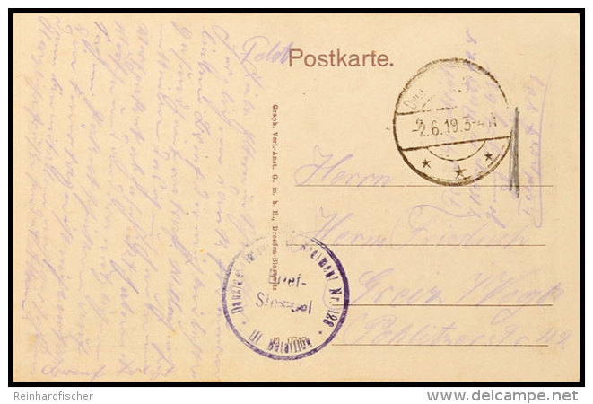 1919, Feldpost-AK Aus Danzig Mit Stempel "Deutsche Feldpost 2.6.19" Und Briefstempel "Danzig...Regiment Nr. 128 II.... - Autres & Non Classés