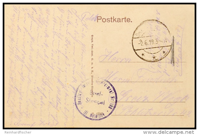 1919, Feldpost-AK Aus Danzig Mit Stempel "Deutsche Feldpost 2.6.19" Und Briefstempel "Danzig...Regiment Nr. 128 II.... - Otros & Sin Clasificación