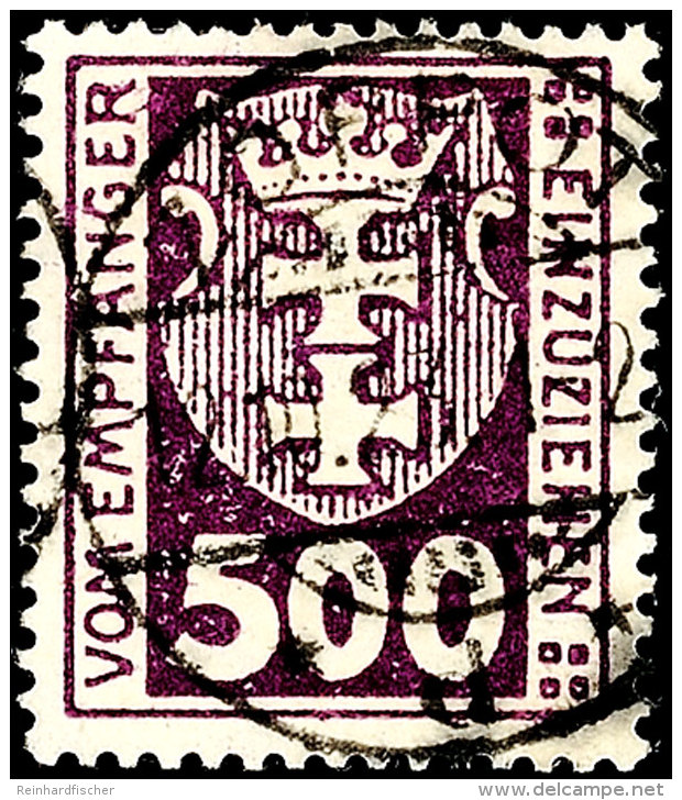 500 Pf Mit Wasserzeichen Y Tadellos Gestempelt, Tiefst Gepr. Infla, Mi. 400,-, Katalog: 19Y Oo500 Pf... - Autres & Non Classés