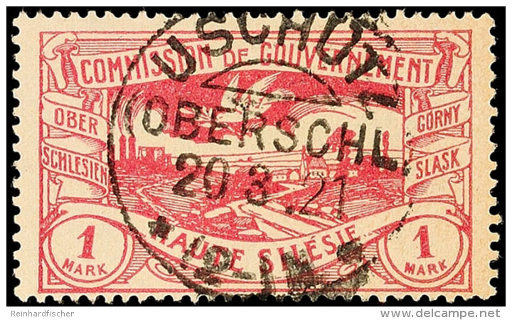 "USCHÜTZ (OBERSCHL.) 20 3 21" (Abstimmungstag), Kreisobersegmentstempel, Zentrisch Klar Auf 1 Mk... - Otros & Sin Clasificación