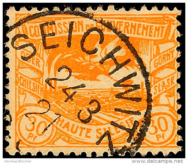 "SEICHWITZ 24 3 21", Einkreisstempel, Klar Auf 30 Pfg Hüttenwerke, Stempelbewertung 50 P., Katalog: 20... - Autres & Non Classés