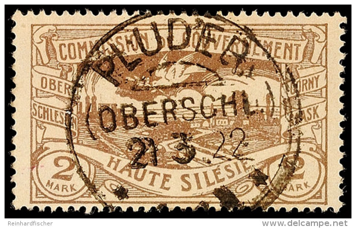 "PLUDER (OBERSCHL.) 21 3 22", Kreisobersegmentstempel, Zentrisch Klar Auf 2 Mk Hüttenwerke, Stempelbewertung... - Autres & Non Classés