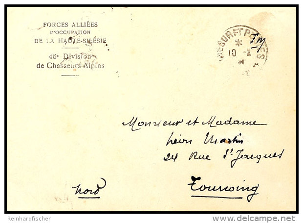 1921, "TRESOR ET POSTES....10.2.21", Recht Klar Auf Feldpost-Vordruckbrief "FORCES ALLIÉES D'OCCUPATION DE... - Autres & Non Classés