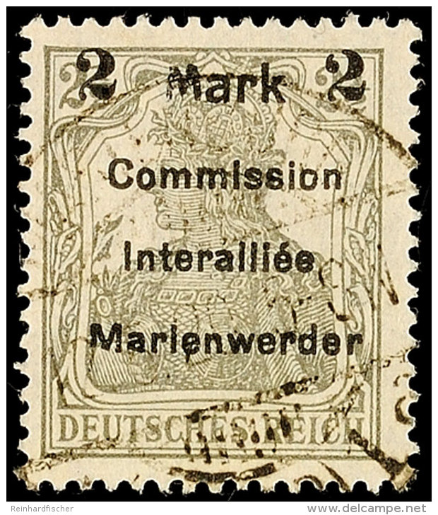 2 M. Auf 2 1/2 Pfg., Aufdrucktype BIb, Gestempelt, Tadellos, Signiert Klein BPP, Mi. 250.-, Katalog: 23BIb O2... - Autres & Non Classés