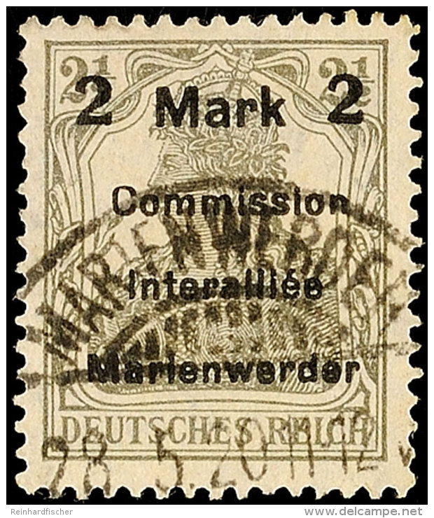 2 Mark Auf 2 1/2 Pfg Germania, Aufdruck In Type AIaBI, Tadellos Gestempelt, Gepr. Klein BPP, Mi. 120.-, Katalog:... - Autres & Non Classés