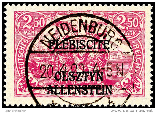 2,50 Mark Deutsches Reich In A-Farbe Mit Dreizeiligem Bdr.-Aufdruck, Tadellos Gestempelt "NEIDENBURG 20.4.20",... - Otros & Sin Clasificación