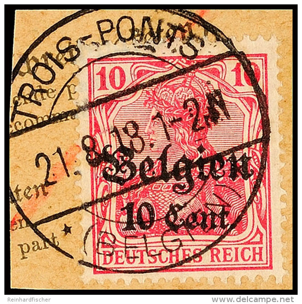 "TROIS-PONTS 21.8.18", Klar Und Zentr. Auf Paketkartenausschnitt 10 C., Katalog: 14 BSTROIS-PONTS 21. 8. 18,... - Otros & Sin Clasificación