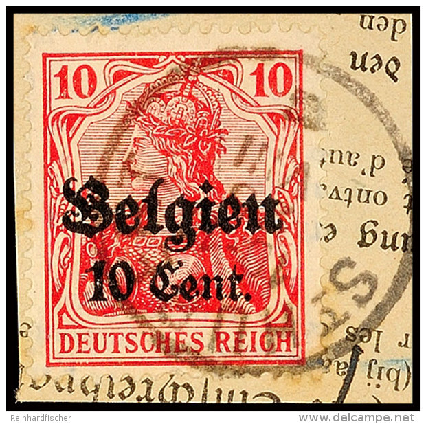 "ST HUBERT 20 VIII 18", Klar Auf Paketkartenausschnitt 10 C., Katalog: 14 BSST Hubert 20 VIII 18, Clear On... - Autres & Non Classés