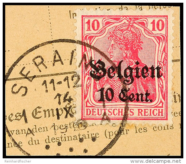 "SERAING 1A 14 IX 1918", Klar Auf Paketkartenausschnitt 10 C., Katalog: 14 BSSERAING 1A 14 IX 1918, Clear On... - Autres & Non Classés